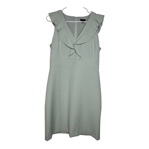 Ann Taylor Dresses & Skirts - Party perfect , elegant , Ann Taylor Light blue Ruffle V-Neck Dress